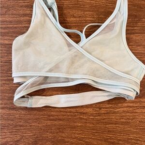 Nike Sheer Mesh sports Bralette in Light Blue